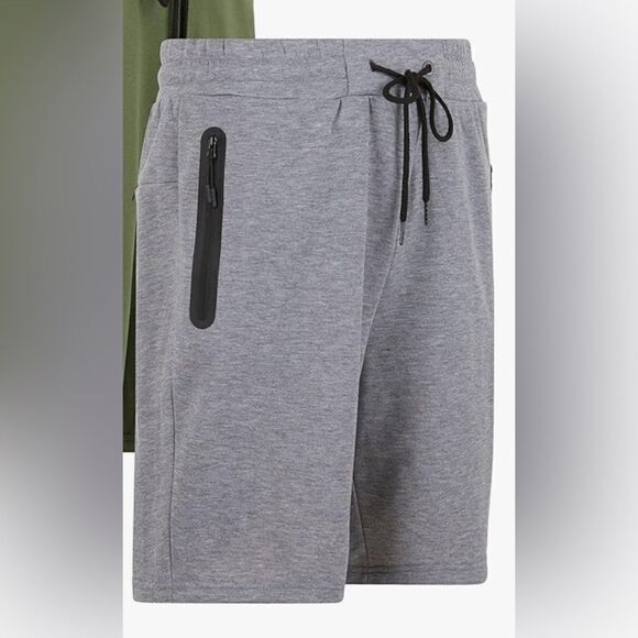 NWT Pure Champ Men’s NAVY French Terry Casual Gym Shorts w/Zip Pockets - Size M - Picture 9 of 9